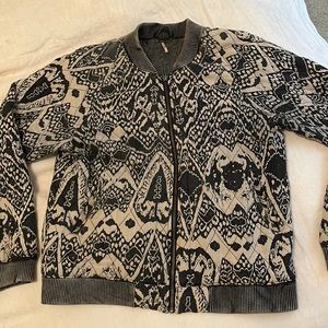 Free People Quilted Print Bomber Jacket